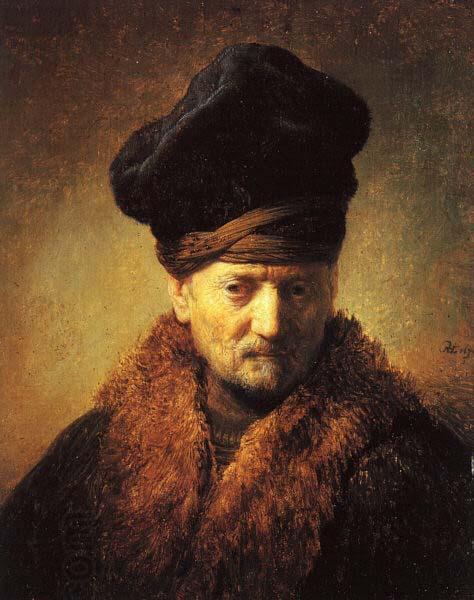 REMBRANDT Harmenszoon van Rijn Bust of an old man with helmet, oil painting picture